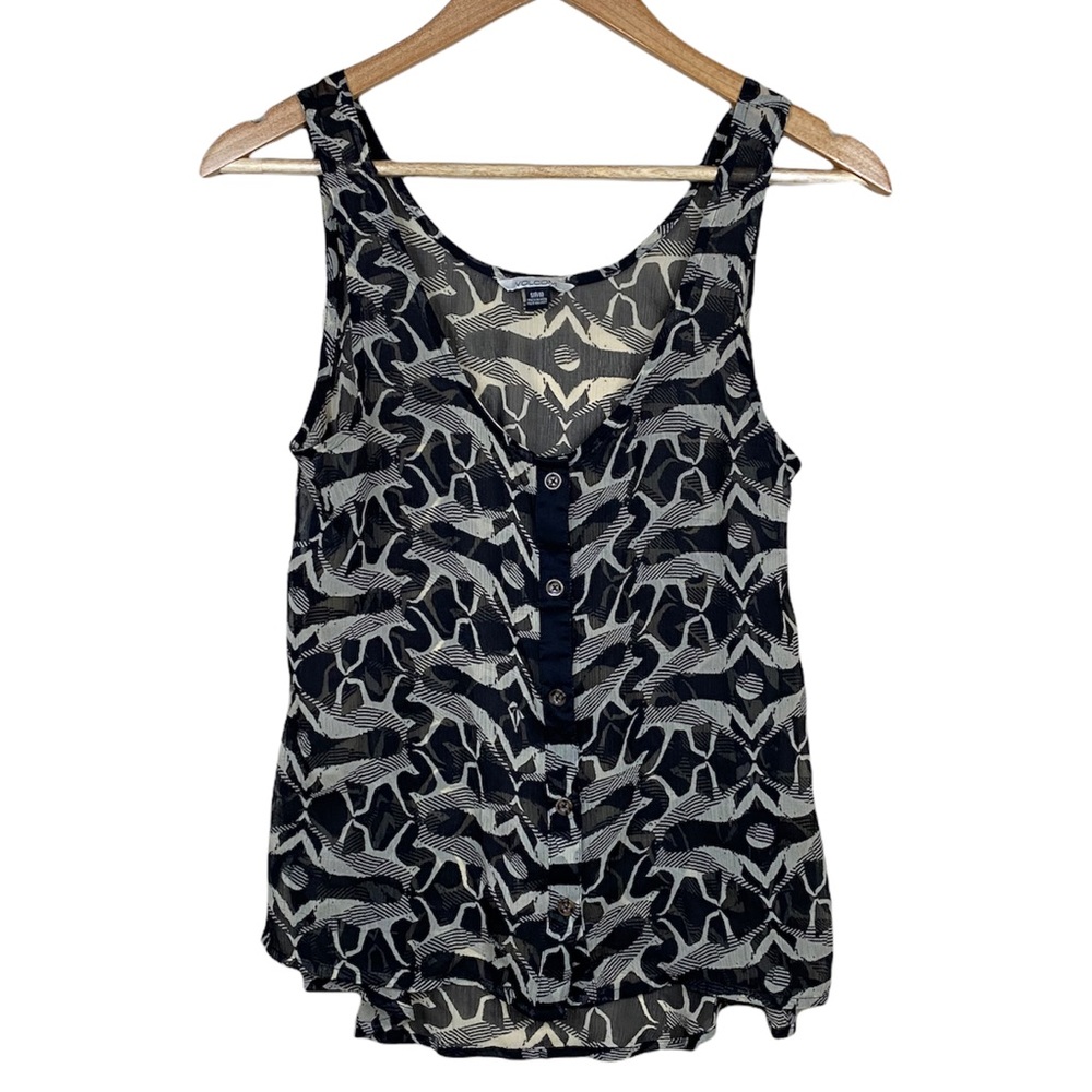 Volcom Fox Print Sheer Tank Womens Size Small